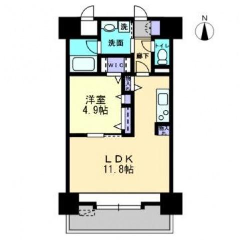 POISSON MARCHE 倉敷(1LDK/8階)の間取り写真