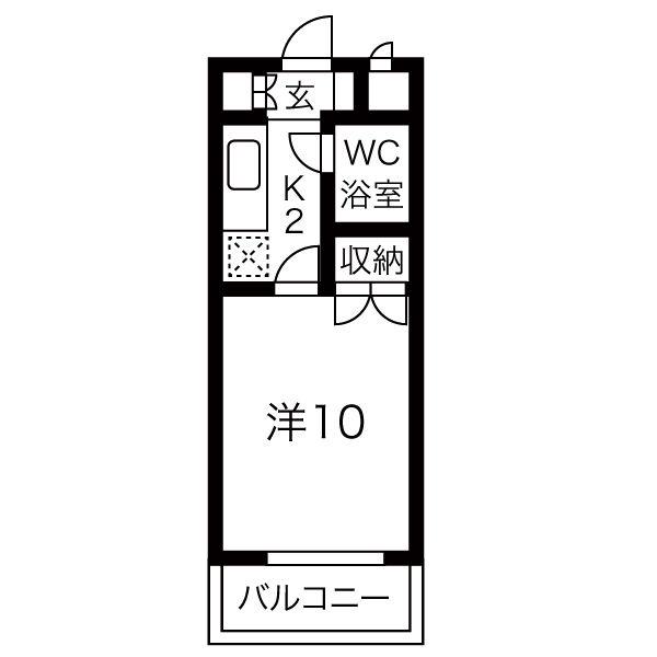 フォレスト158(1K/2階)の間取り写真