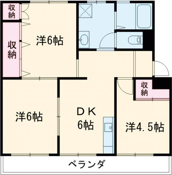 コーポいぶき(3DK/2階)の間取り写真