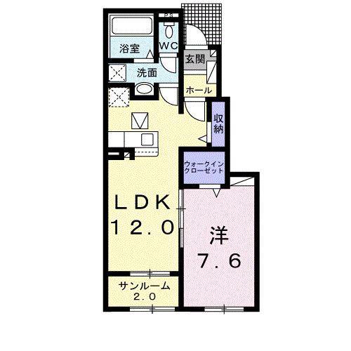 キャトルセゾン・ルル II(1LDK/1階)の間取り写真
