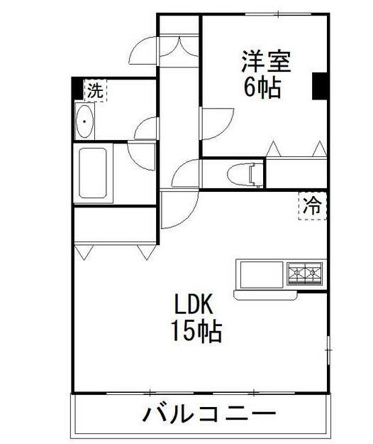 アリビオ(1LDK/4階)の間取り写真