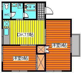 メゾンパセオ(2DK/2階)の間取り写真