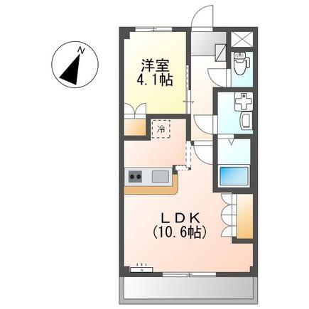 エスタージ・ヒルズ1番館(1LDK/2階)の間取り写真