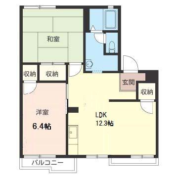 コーポ沼上 G楝(2LDK/2階)の間取り写真