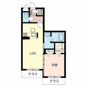 ボーシャルダン望(1LDK/1階)の間取り写真