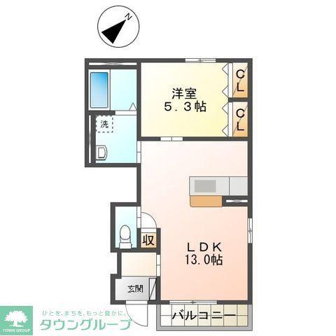 GRAND CIER(1LDK/1階)の間取り写真
