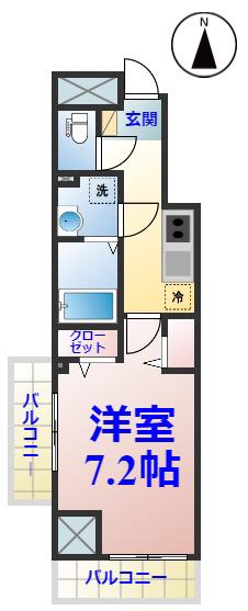 フォーシーズン千葉(1K/5階)の間取り写真