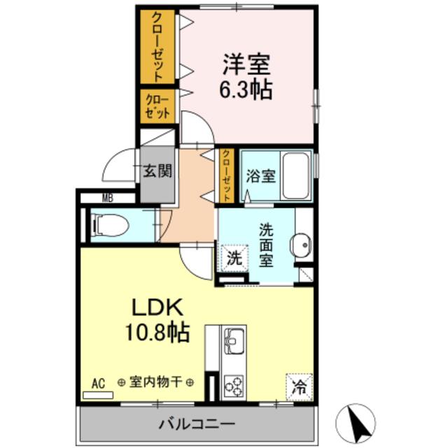 レジデンスKOUGA(1LDK/3階)の間取り写真