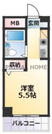 トップ仲木戸(ワンルーム/5階)の間取り写真