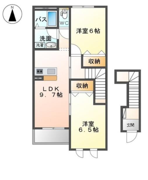 ユイット(2LDK/2階)の間取り写真