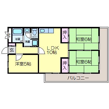 グロリアハイツOZAWA(3LDK/4階)の間取り写真