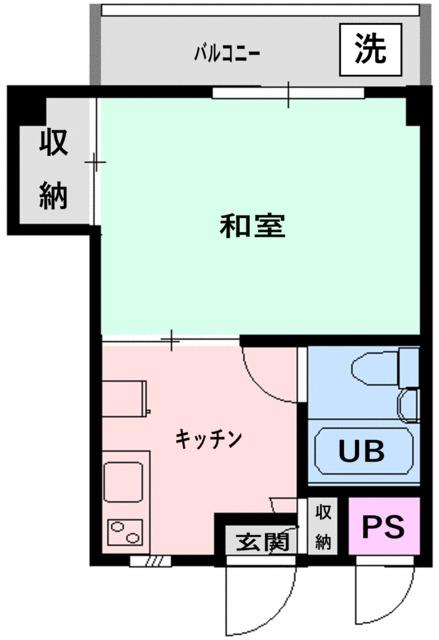 松ケ丘コーポ(1K/1階)の間取り写真