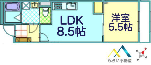 リブマークス(1LDK/3階)の間取り写真