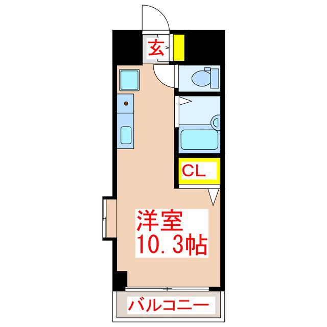 グリンビュー武(ワンルーム/4階)の間取り写真