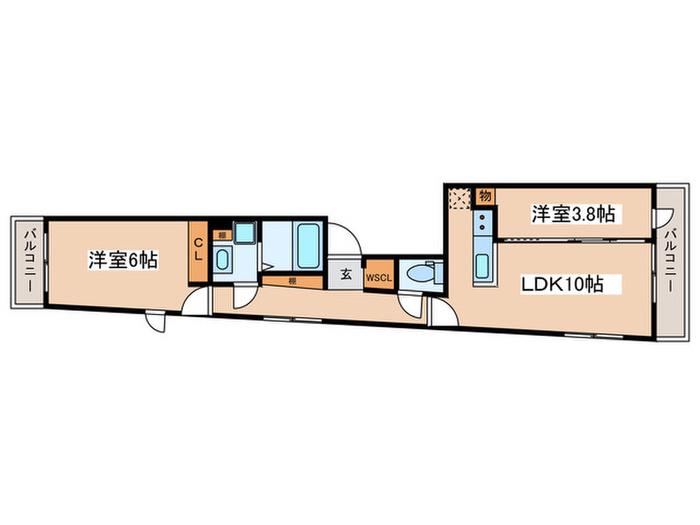 亀戸5丁目計画(2LDK/2階)の間取り写真