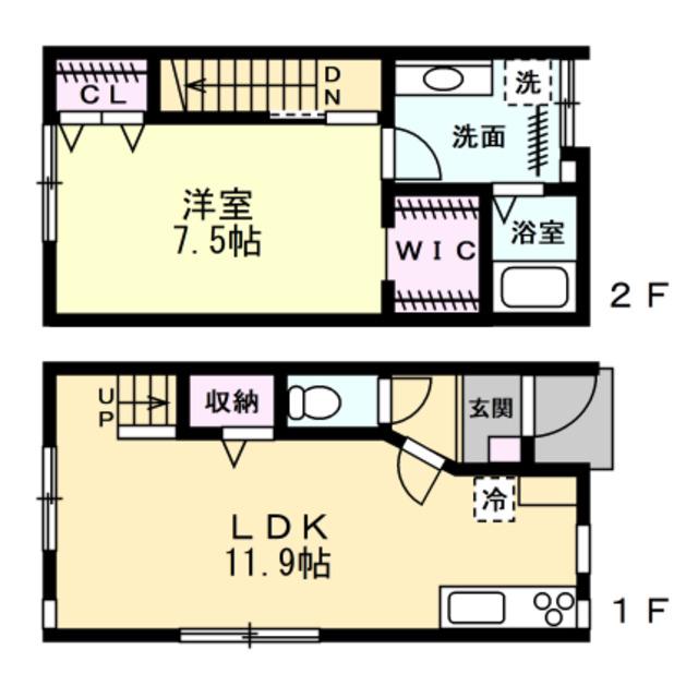PRIMO粟島II(1LDK/1階)の間取り写真