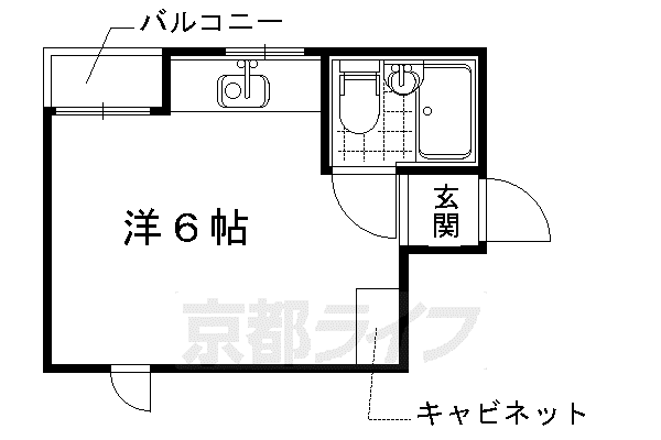 未麗仁和寺(ワンルーム/2階)の間取り写真