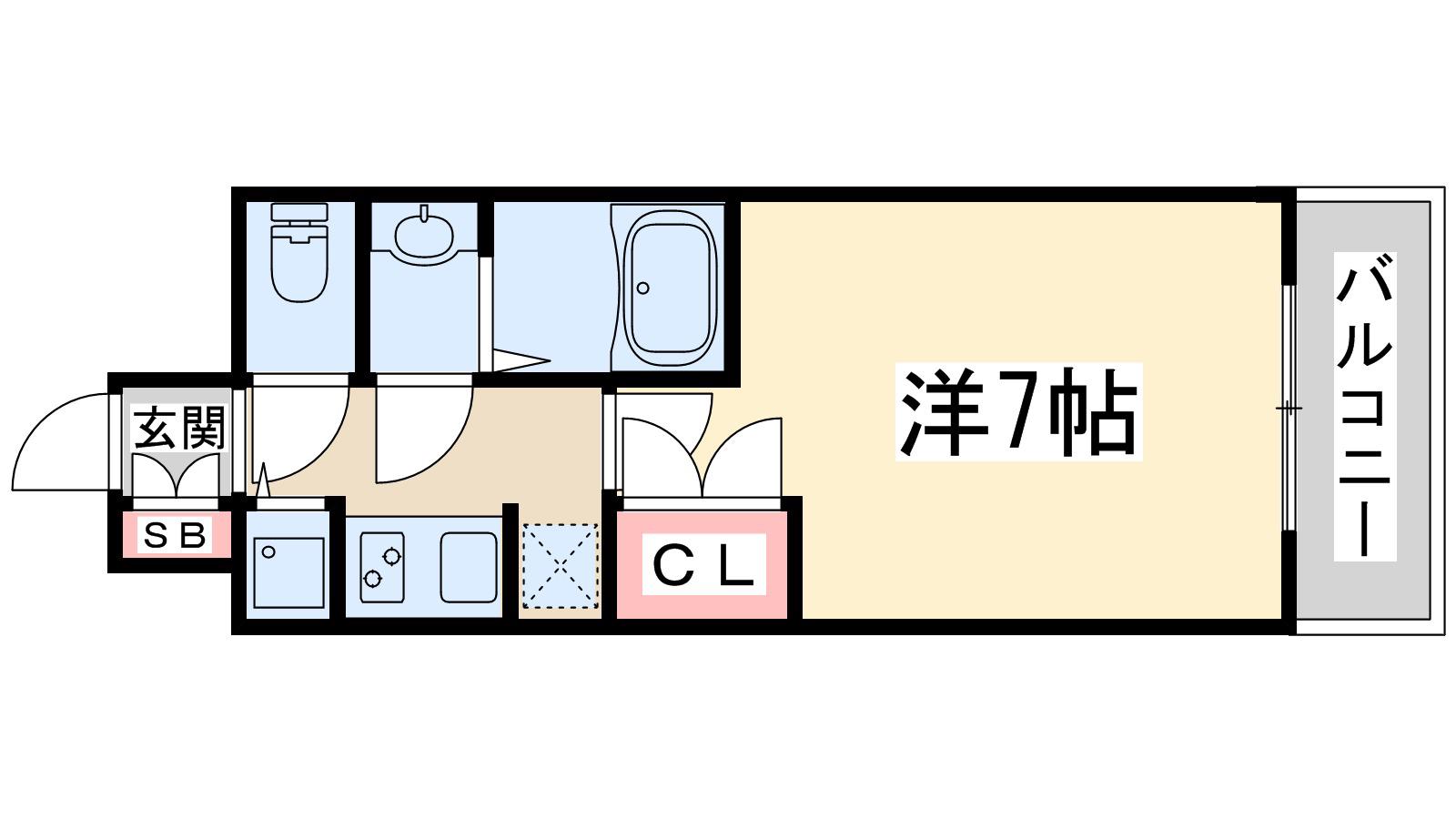 ダブルスタイル新大阪2(1K/15階)の間取り写真