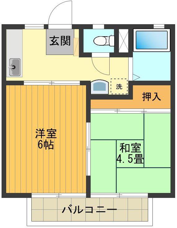 メゾン小山(2K/2階)の間取り写真