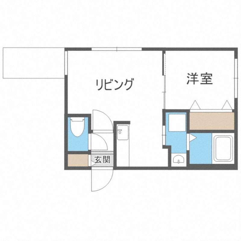 エルヴィータ学園前(1LDK/1階)の間取り写真