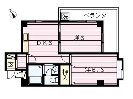ロータスニュー目黒(2DK/2階)の間取り写真