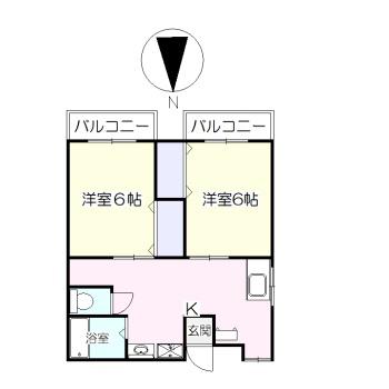ファインビュー(2K/2階)の間取り写真