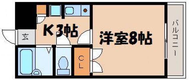 カーサ青崎(1K/2階)の間取り写真