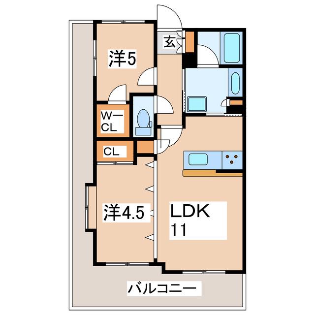 サンヴァーリオ菜根(2LDK/1階)の間取り写真