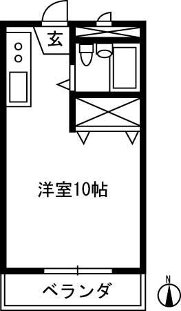 ハイツあかつき(ワンルーム/2階)の間取り写真
