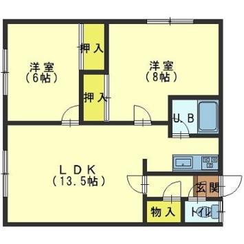アーバンライフ大森(2LDK/3階)の間取り写真