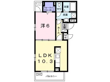 NOVA I(1LDK/3階)の間取り写真