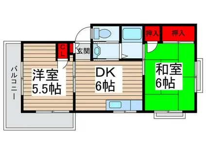 IKグリーンハイツパ-ト1(2DK/1階)の間取り写真