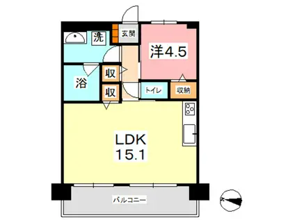 アルファステイツ中庄駅前III(1LDK/6階)の間取り写真