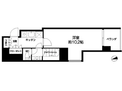 エルスタンザ新宿御苑(1K/6階)の間取り写真