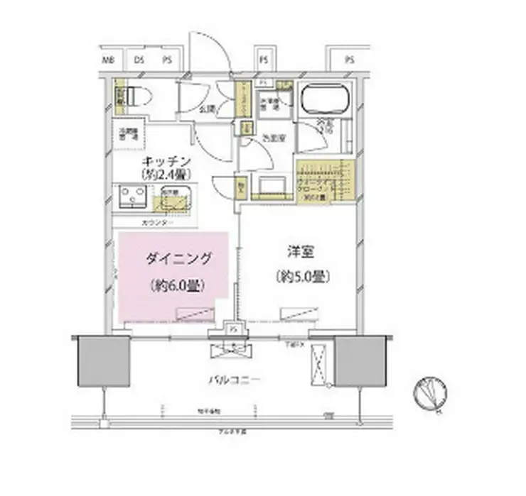 ザ・パークハウス渋谷美竹 5階階 間取り