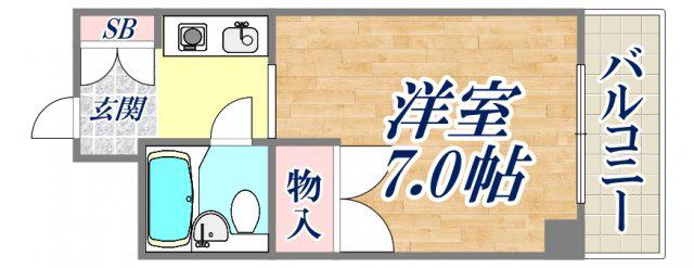 アイビーコートⅡ(ワンルーム/3階)の間取り写真