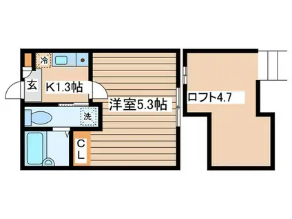 マ・ドミール生田(1K/2階)の間取り写真