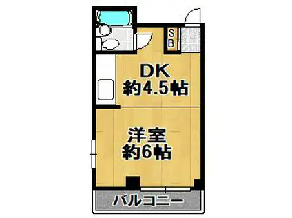 栄大正マンション(1DK/3階)の間取り写真