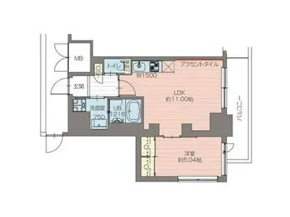 プレジオ恵美須(1LDK/7階)の間取り写真