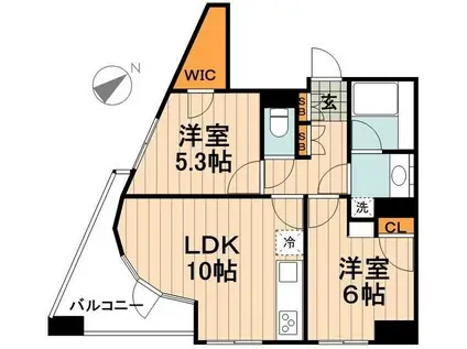 レジディア文京千石II(2LDK/9階)の間取り写真