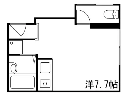 忍ビル(ワンルーム/3階)の間取り写真