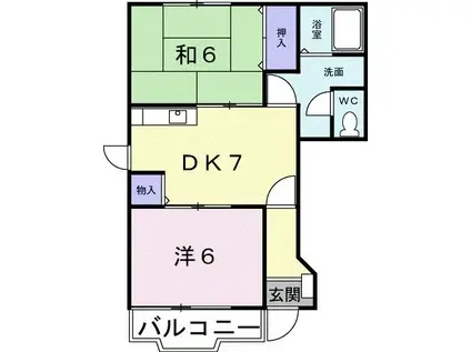 エヴァーグリーン(2DK/1階)の間取り写真