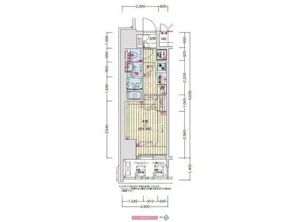 プレサンス桜ノ宮イーサリアル(1K/9階)の間取り写真