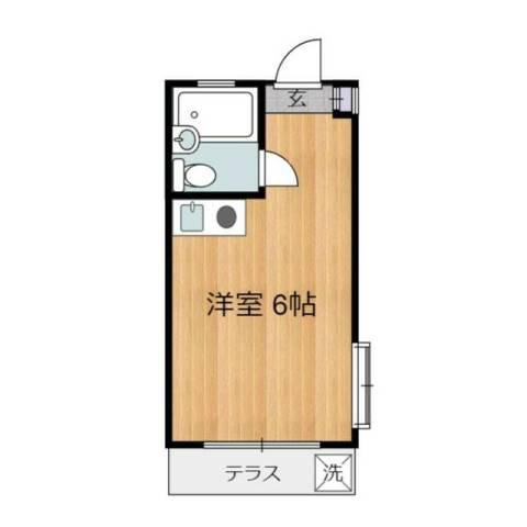 テラスラークヒルズ(ワンルーム/1階)の間取り写真