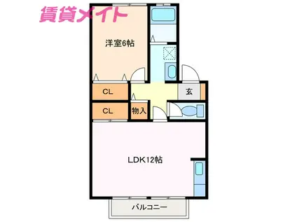 アニバーサリーB棟(1LDK/1階)の間取り写真