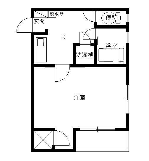 大福マンション三吉(1K/3階)の間取り写真