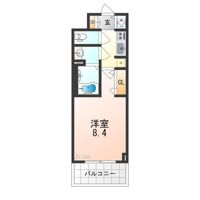 S-RESIDENCE堺浜寺AXIAL(1K/2階)の間取り写真