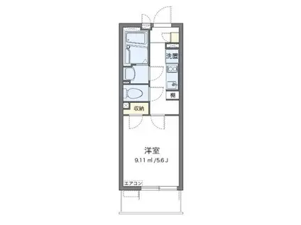 クレイノジャバ石井(1K/3階)の間取り写真