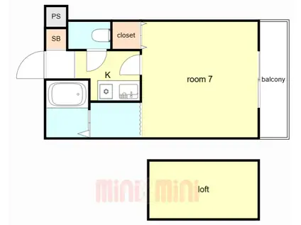 リ・ボーン多聞台(1K/2階)の間取り写真