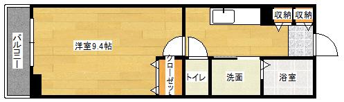 サンセール東野(1K/2階)の間取り写真